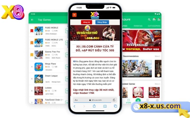 Tải app X8 miễn phí dung lượng nhẹ, vào game cực nhanh 3 App X8 tích hợp nạp rút, live casino, bắn cá, nổ hũ