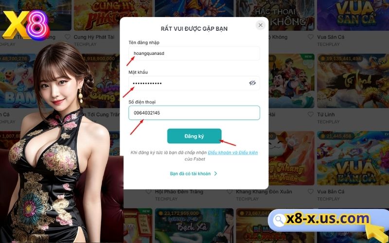 Đăng ký X8 siêu nhanh nhận ngay combo 888k 3 Lợi ích khi đăng ký tài khoản X8 với nhiều ưu đãi hấp dẫn