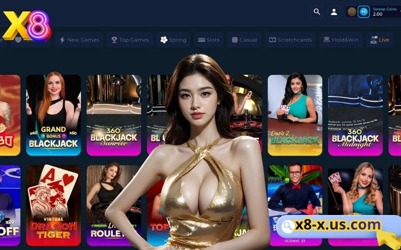 Live Casino X8 cược thả ga, lợi nhuận khủng 2 Bàn chơi Live Casino hoạt động liên tục 24/7